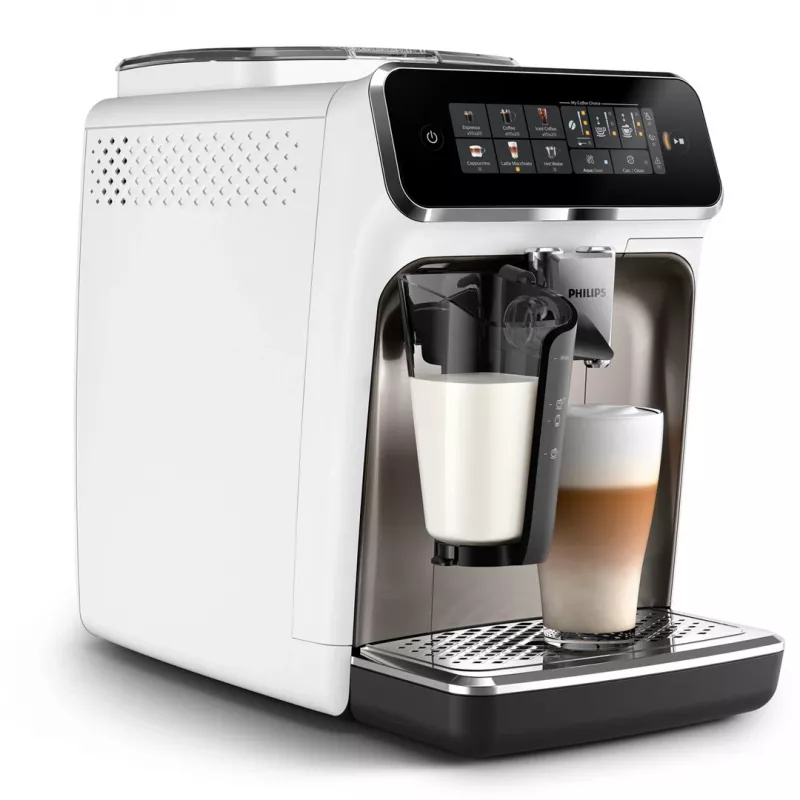 Espressomasin Philips EP3343/90 — täisautomaatne, 2 tassi, 15 bar, keraamiline veski, 275 g oa punker, piimapaak, TFT-puuteekraan