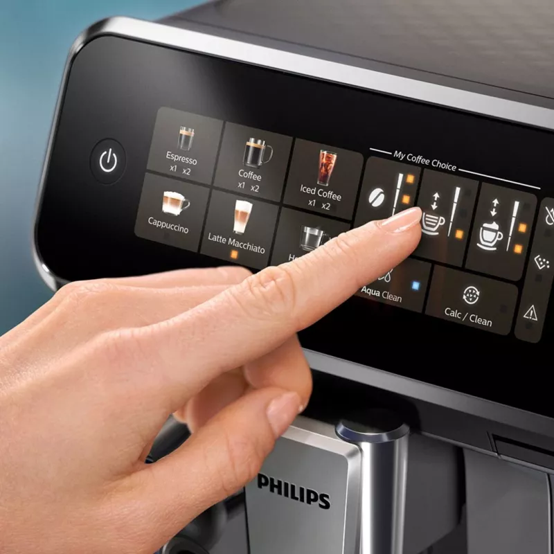 Espressomasin Philips EP3343/90 — täisautomaatne, 2 tassi, 15 bar, keraamiline veski, 275 g oa punker, piimapaak, TFT-puuteekraan