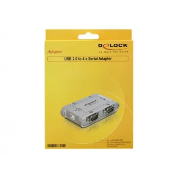 DeLOCK 87414 USB 2.0-lt 4-pordilisele RS-232 jadaadapter