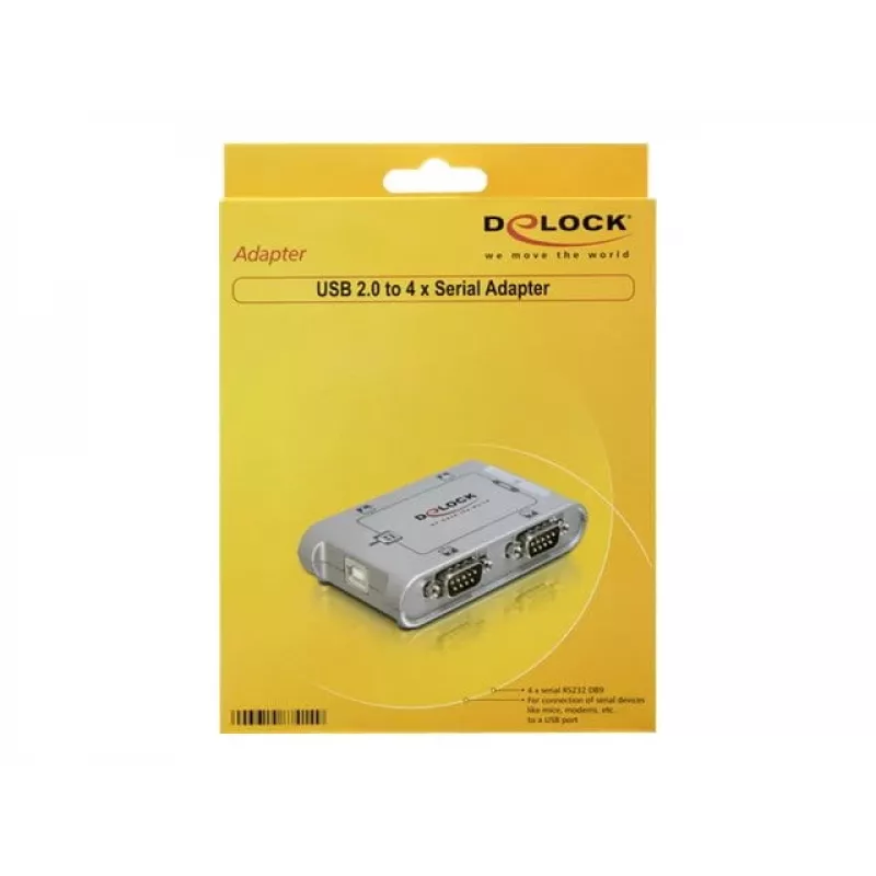 DeLOCK 87414 USB 2.0-lt 4-pordilisele RS-232 jadaadapter