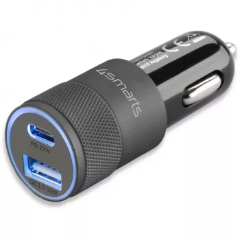 4smarts Rapid+ - Auto-Power Supply - 27 Watt - 3 A - QC 3.0, PD - 2 Output Ports (USB, 24 pin USB-C)