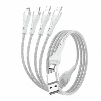 4smarts 541024 USB-kaabel 1,2 m, USB-A/USB-C, USB-C/Micro USB-A/Lightning, valge (541024)