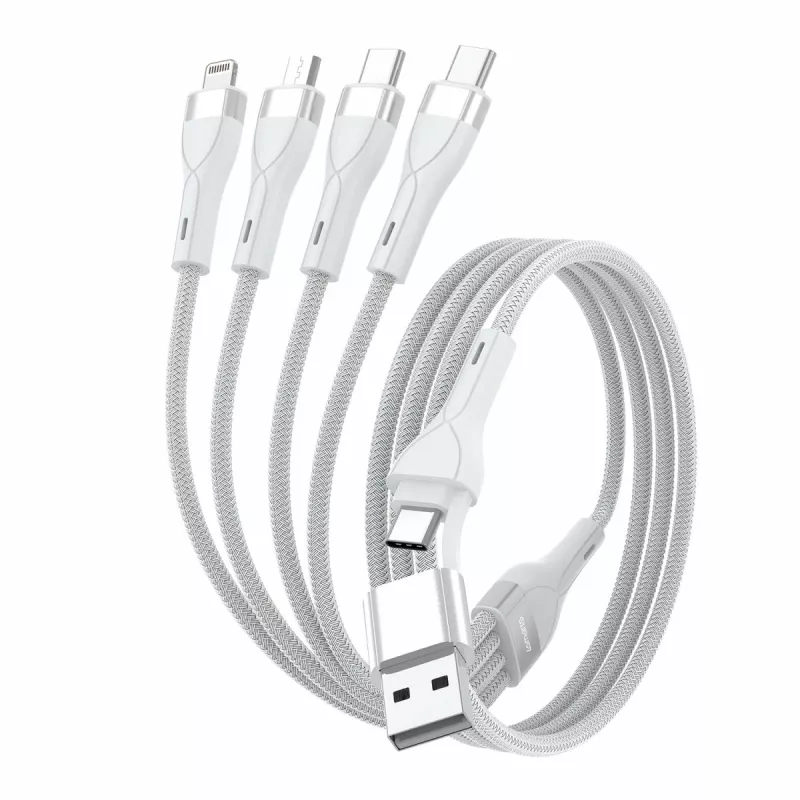 4smarts 541024 USB-kaabel 1,2 m, USB-A/USB-C, USB-C/Micro USB-A/Lightning, valge (541024)