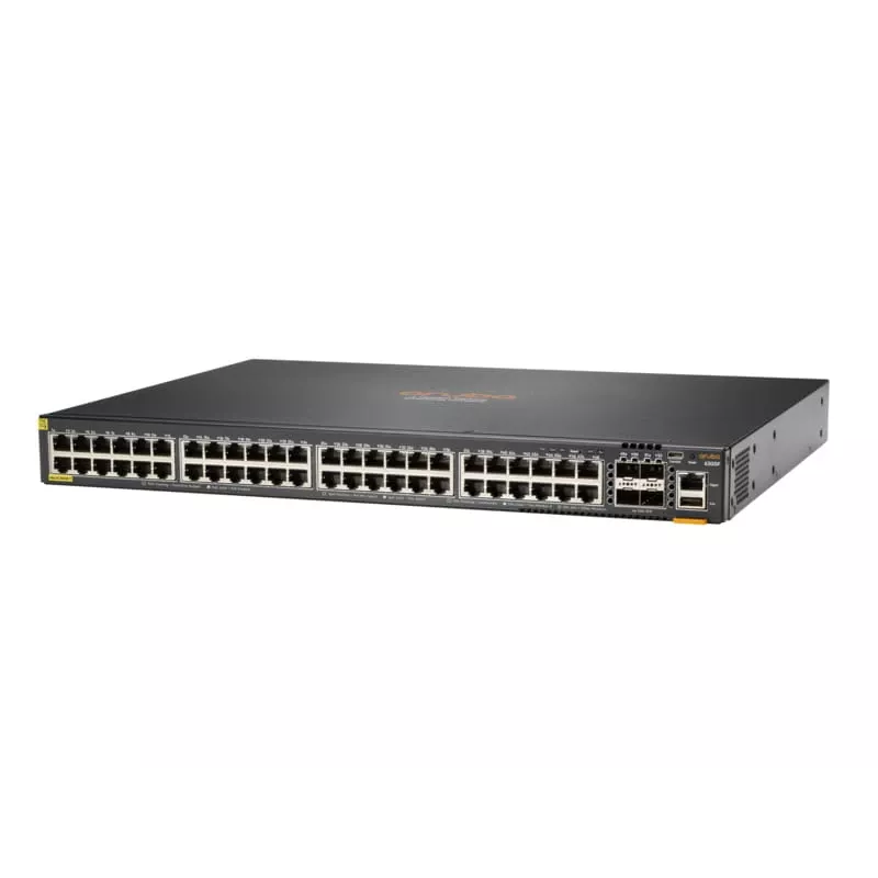 HPE Aruba 6300F - Switch - L3 - hallatav - 48 x 10/100/1000 (PoE+) + 4 x 50 Gigabit Ethernet SFP56 - raami paigaldatav - PoE+ - TAA-Compliant