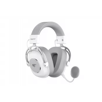 Over-ear kõrvaklapid HAVIT H2002YG — 2.4G juhtmevaba, Bluetooth, juhtmega, 20–20 000 Hz, 10 m leviulatus, 257 g (valge/hall)