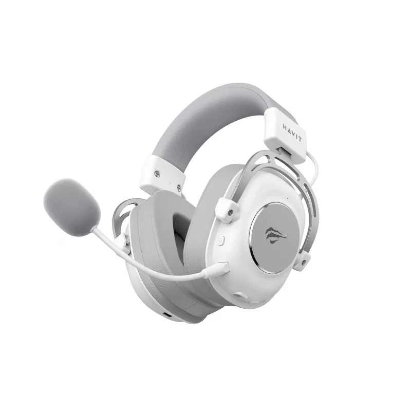 Over-ear kõrvaklapid HAVIT H2002YG — 2.4G juhtmevaba, Bluetooth, juhtmega, 20–20 000 Hz, 10 m leviulatus, 257 g (valge/hall)