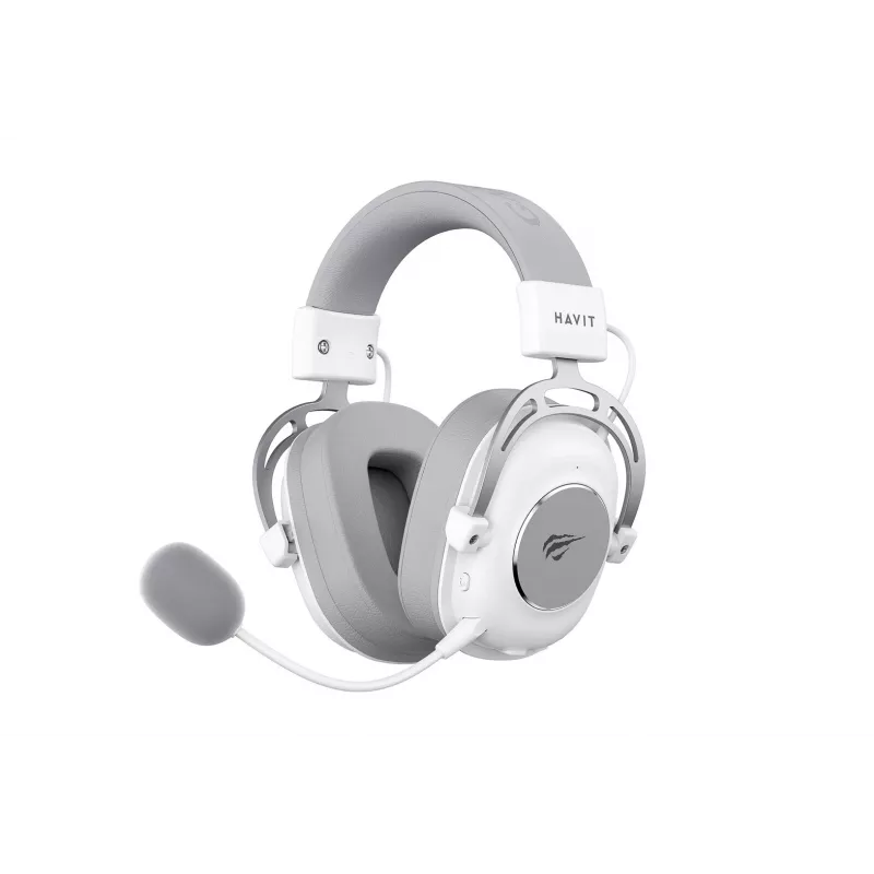 Over-ear kõrvaklapid HAVIT H2002YG — 2.4G juhtmevaba, Bluetooth, juhtmega, 20–20 000 Hz, 10 m leviulatus, 257 g (valge/hall)