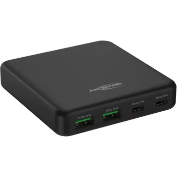 USB-laadija töölaua laadija DC465PD (must, 65 W, PD, Quick Charge 3.0)
