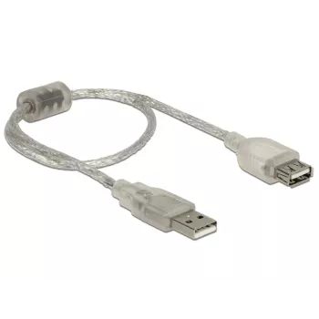 Delock 82244, 0,3 m, USB A, USB A, USB 2.0, 0,48 Gbit/s, läbipaistev