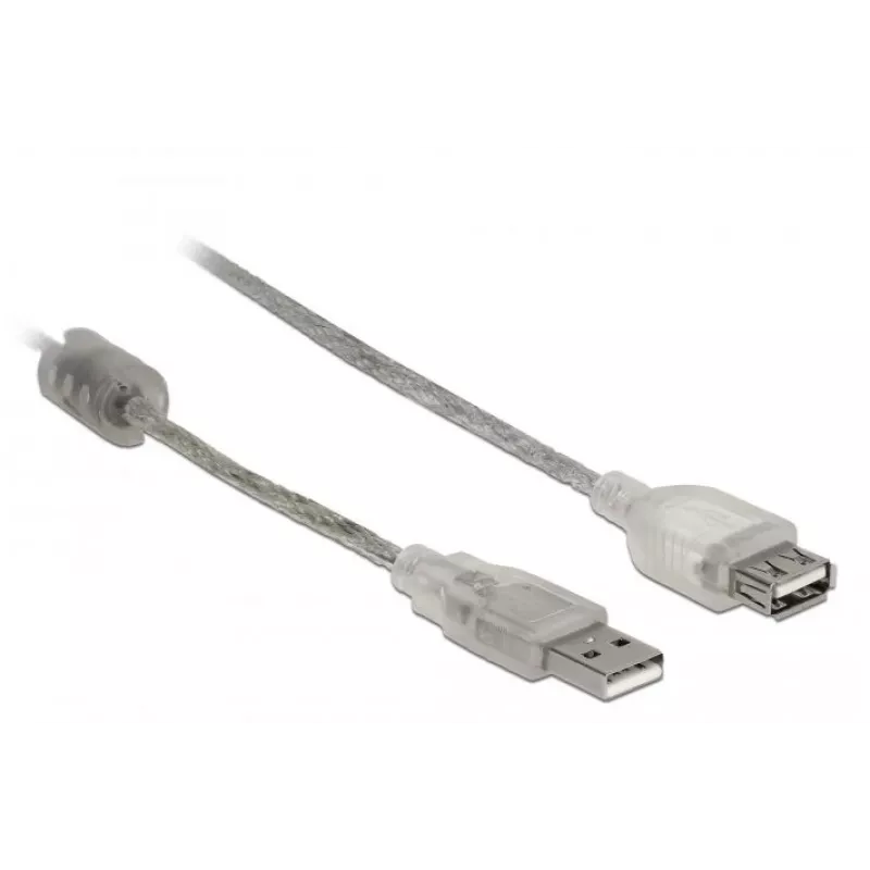 Delock 82244, 0,3 m, USB A, USB A, USB 2.0, 0,48 Gbit/s, läbipaistev