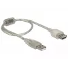 Delock 82244, 0,3 m, USB A, USB A, USB 2.0, 0,48 Gbit/s, läbipaistev