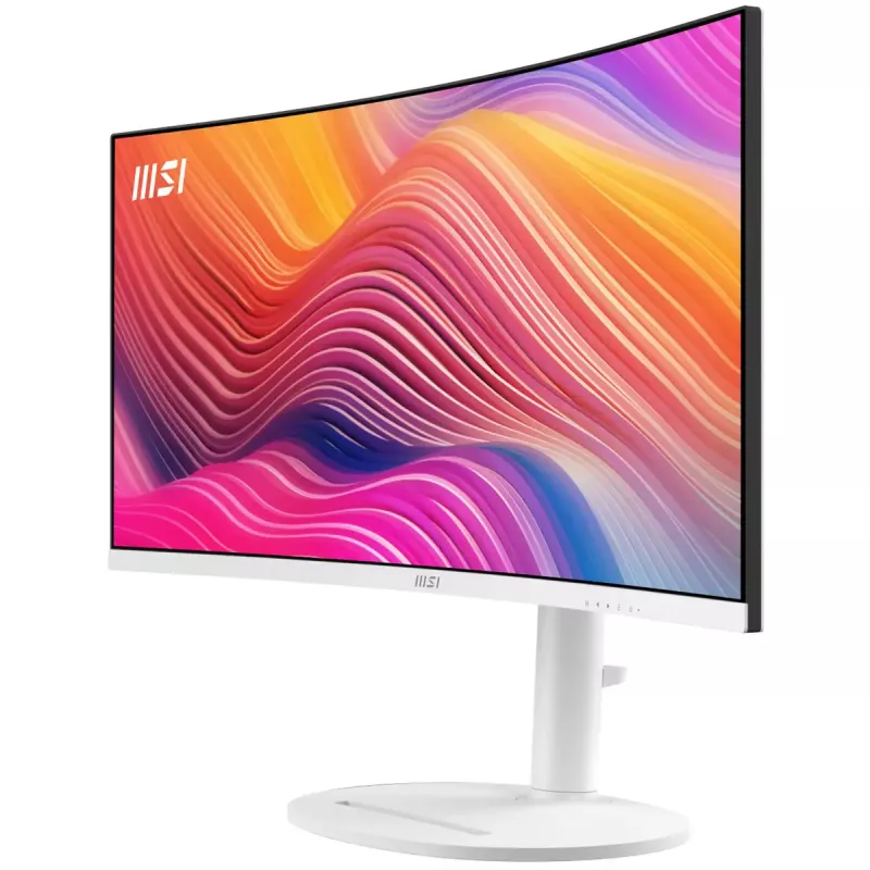 34-tolline MSI Modern MD342CQPWDE kumer VA LCD-kuvar 3440×1440 UWQHD 21:9, 4 ms, 300 cd/m², USB-jaotur, kõlarid, VESA, kõrgusega reguleeritav — Valge