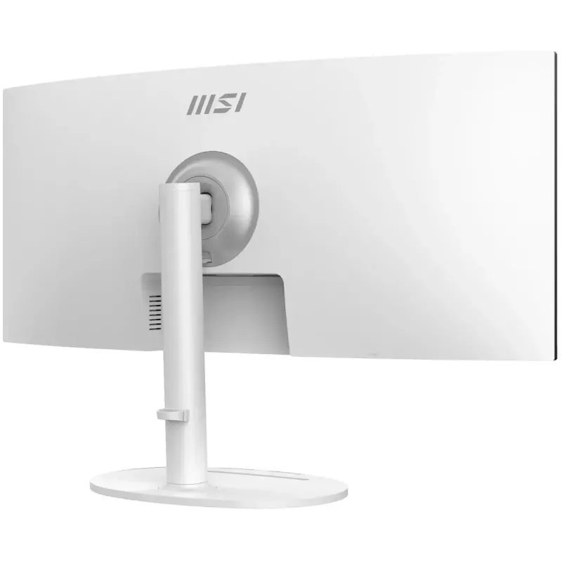 34-tolline MSI Modern MD342CQPWDE kumer VA LCD-kuvar 3440×1440 UWQHD 21:9, 4 ms, 300 cd/m², USB-jaotur, kõlarid, VESA, kõrgusega reguleeritav — Valge
