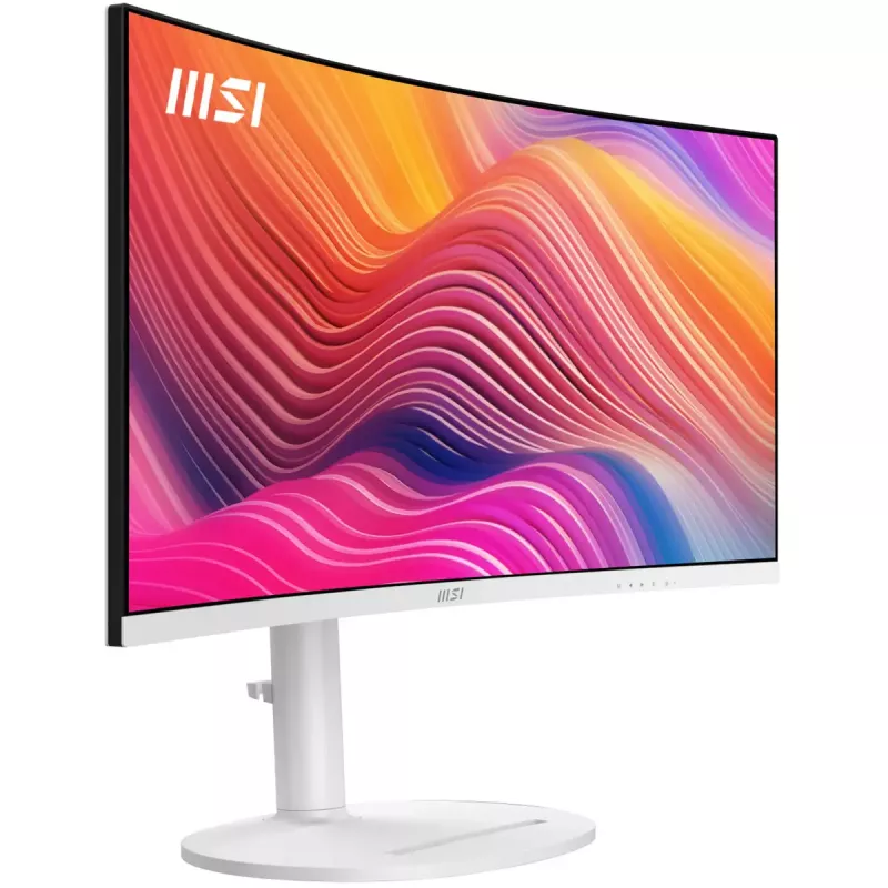 34-tolline MSI Modern MD342CQPWDE kumer VA LCD-kuvar 3440×1440 UWQHD 21:9, 4 ms, 300 cd/m², USB-jaotur, kõlarid, VESA, kõrgusega reguleeritav — Valge