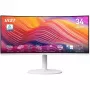 34-tolline MSI Modern MD342CQPWDE kumer VA LCD-kuvar 3440×1440 UWQHD 21:9, 4 ms, 300 cd/m², USB-jaotur, kõlarid, VESA, kõrgusega reguleeritav — Valge