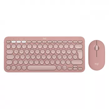 Logitech Pebble 2 Combo klaviatuur ja hiir komplektis universaalne RF-juhtmevaba + Bluetooth QWERTZ saksa roosa (920-012205)