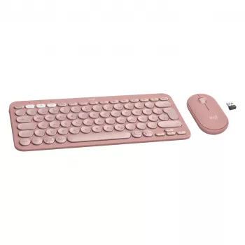 Logitech Pebble 2 Combo klaviatuur ja hiir komplektis universaalne RF-juhtmevaba + Bluetooth QWERTZ saksa roosa (920-012205)