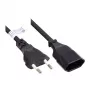 Euro-Euro pikendusjuhe Euro-pistik tüüp C (sirge) ja Euro-pesa (sirge), must, 0,75 mm², 0,2 m, Good Connections® (P0300-S002)