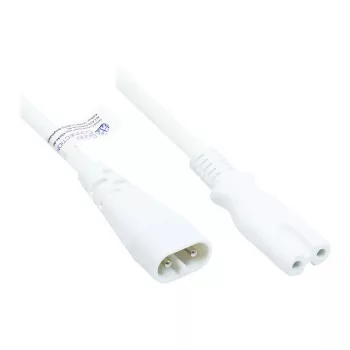 Euro-Extension C8 Plug (sirge) an C7/Euro 8 Socket (sirge), valge, 0,75 mm², 2 m, Good Connections® (P0870-W020)