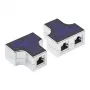 Modulaarne T-adapter, 1x RJ45-pistikupesa ja 2x RJ45-pistikupesa, ühendus 1:1, Good Connections (GC-N0153)