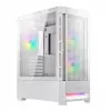 PC-korpus Cougar COUGAR Airface RGB Midi Tower valge — 230×386×491 mm, toetab ees 3×120/140 mm, taga 1×120 mm, 2,5/3,5-tollised kettad