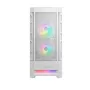 PC-korpus Cougar COUGAR Airface RGB Midi Tower valge — 230×386×491 mm, toetab ees 3×120/140 mm, taga 1×120 mm, 2,5/3,5-tollised kettad