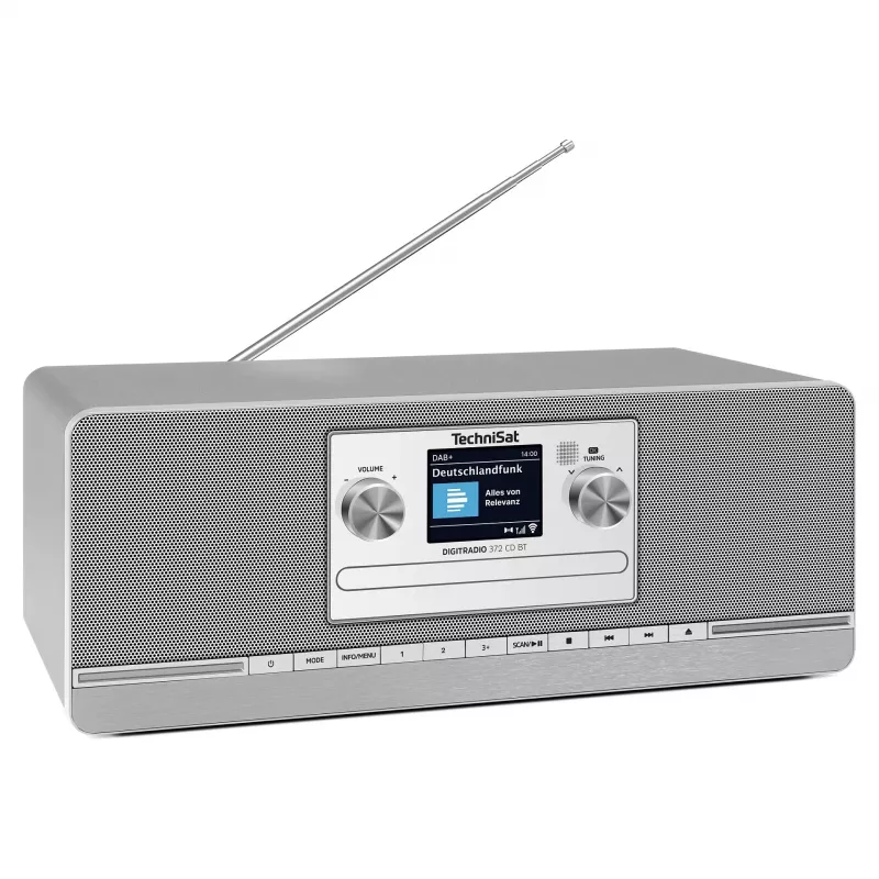 TechniSat DIGITRADIO 372 CD BT köögi analoog- ja digiraadio antratsiit, hõbe