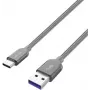 USB 3.2 Gen 1 kaabel, USB-A pistik > USB-C pistik (hall, 2 meetrit, varjestatud)