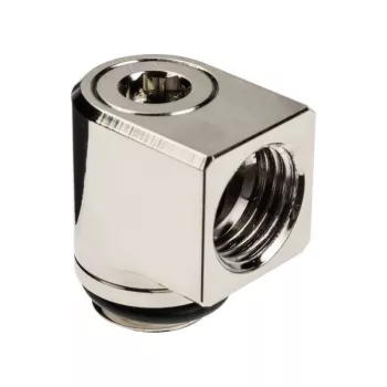 EK Water Blocks EK-Torque mikroadapter 90 kraadi G1/4-tolline AG G1/4-tollisele IG-le - pööratav, nikkel