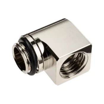EK Water Blocks EK-Torque mikroadapter 90 kraadi G1/4-tolline AG G1/4-tollisele IG-le - pööratav, nikkel