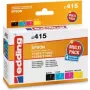 edding printerikassetid EDD-415 must, tsüaan, magenta, kollane, ühildub EPSON T1295L-ga, komplekt