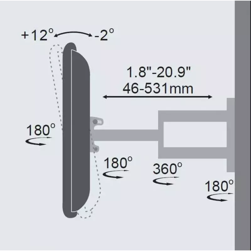 TV-kinnitus Vivolink VLMW2355A 55-tolline must