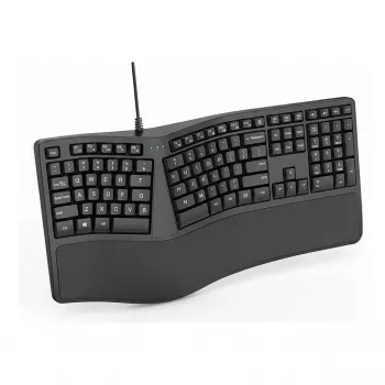 Juhtmevaba ergonoomiline kompaktne klaviatuur TRUST KEYRA ERGO MULTI DE — juhtmevaba, kompaktne paigutus, saksa klahvistik