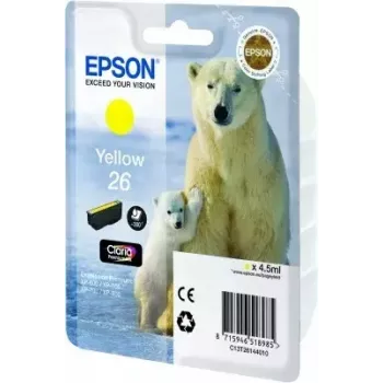 Tindikassett Epson C13T26144010 Singlepack Kollane 26 Claria Premium, pigmendipõhine, 1 tk