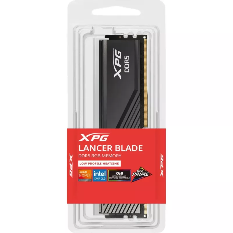 Lauaarvuti DDR5 24 GB ADATA XPG Lancer Blade RGB DIMM 6000 MT/s, CL36, must, INTEL XMP