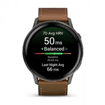 Nutikell GARMIN Venu 4 45 mm (1.4 tolli) AMOLED 454×454 px, Wi‑Fi, GPS, 8 GB, must korpus, pruun nahkrihm