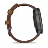 Nutikell GARMIN Venu 4 45 mm (1.4 tolli) AMOLED 454×454 px, Wi‑Fi, GPS, 8 GB, must korpus, pruun nahkrihm