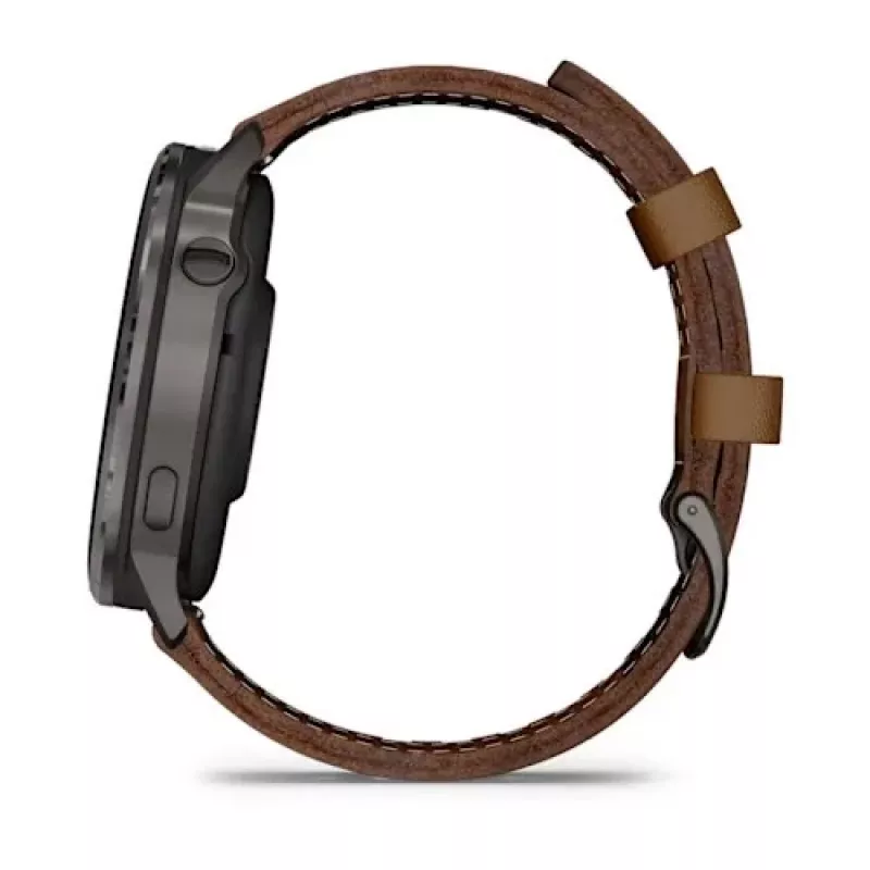 Nutikell GARMIN Venu 4 45 mm (1.4 tolli) AMOLED 454×454 px, Wi‑Fi, GPS, 8 GB, must korpus, pruun nahkrihm
