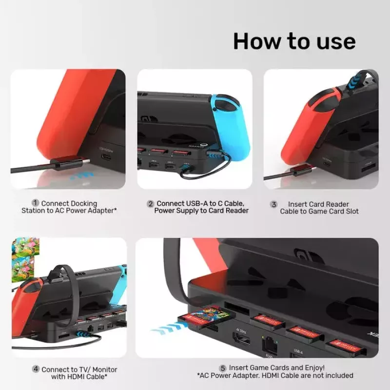 Pihukonsooli dokkimisjaam Unitek G1002F01 — USB-dokkimispistik, must