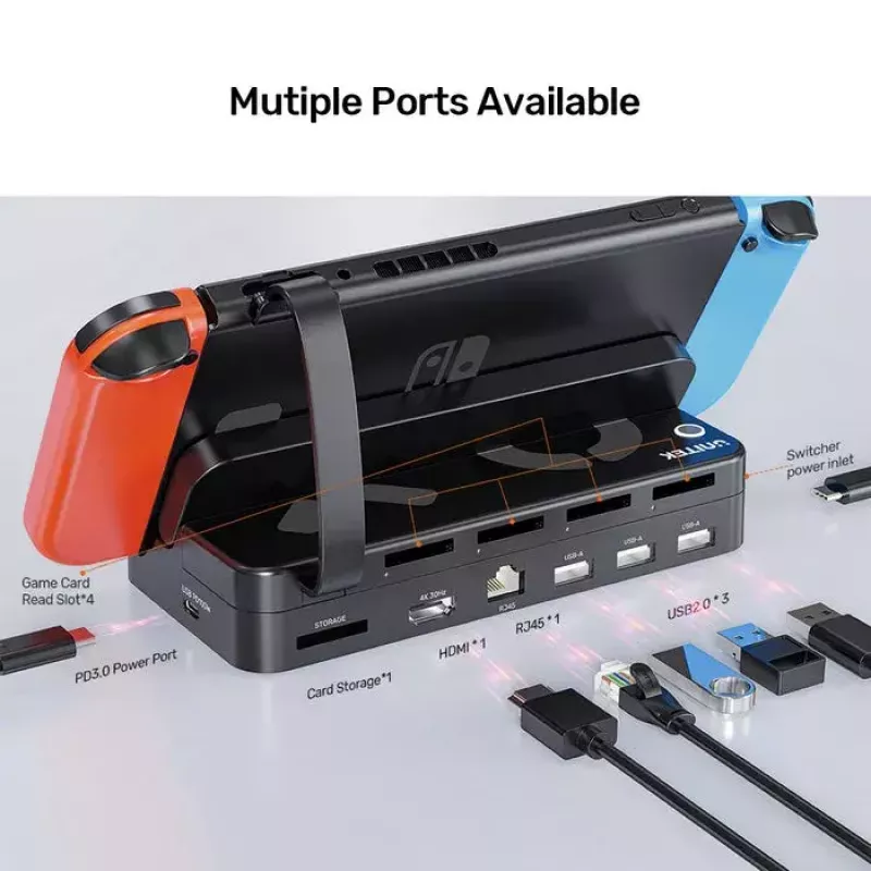 Pihukonsooli dokkimisjaam Unitek G1002F01 — USB-dokkimispistik, must