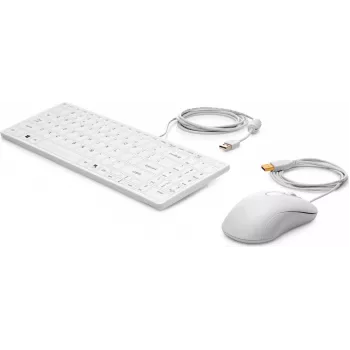 HP USB klaviatuur ja hiir Healthcare Edition täissuuruses juhtmega valge
