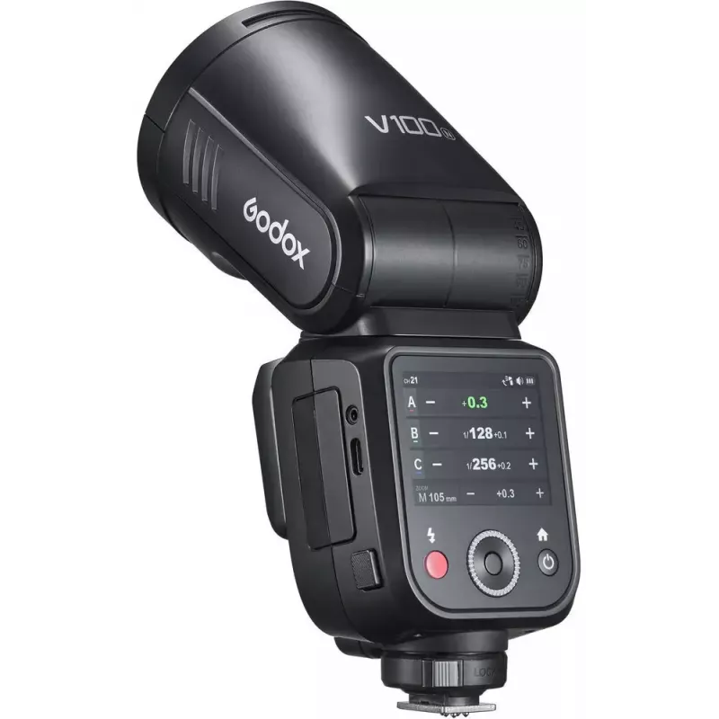 Flash Godox V100‑N Nikonile — Kaasaskantav TTL Li‑ion tulikuule kinnitatav välk