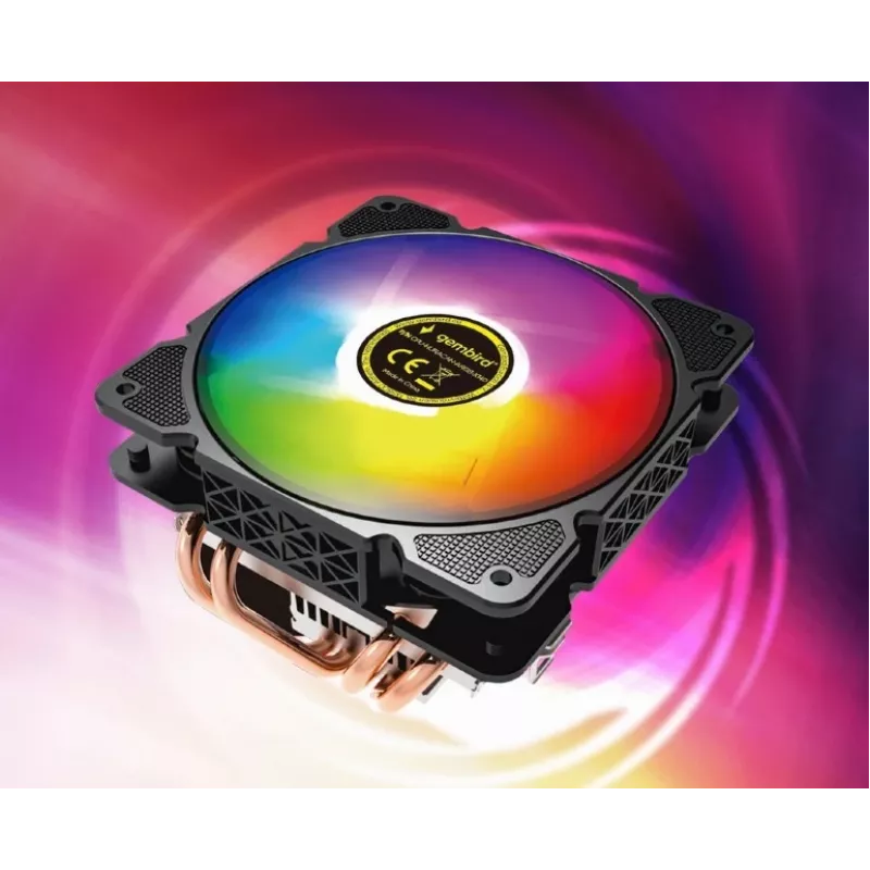 Õhkjahuti Gembird CPU-HURACAN-ARGB-X140 12 cm Must Valge 800-1600 p/min
