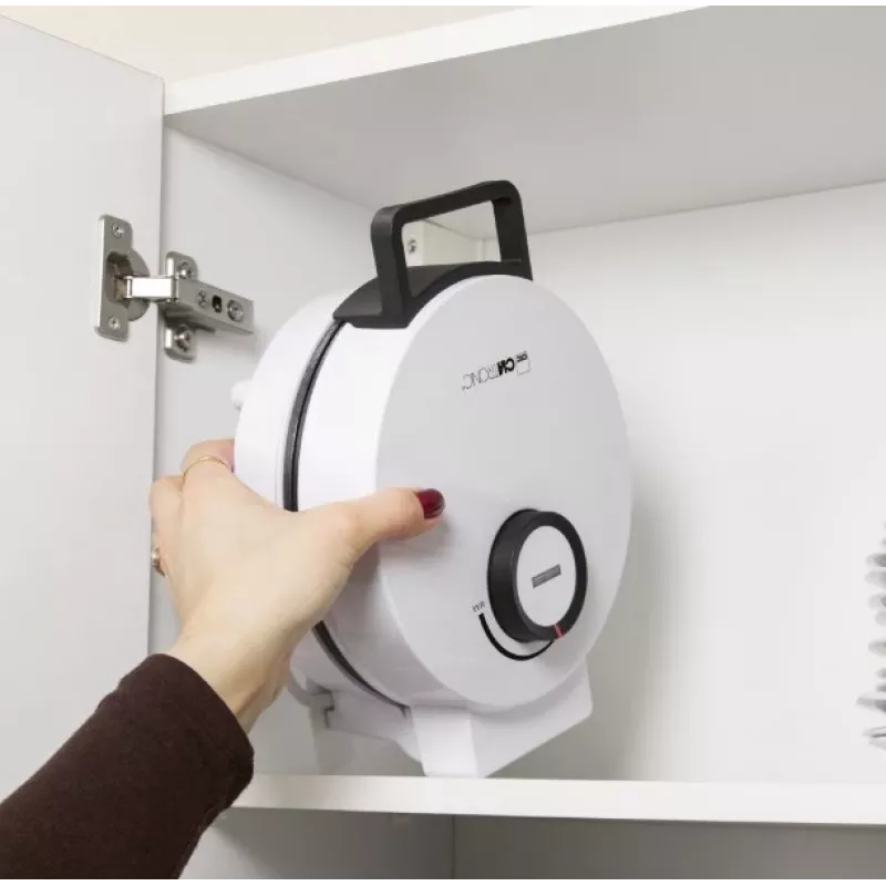 Vahvliküpsetaja Clatronic WA 3832 — 1 ümmargune vahvel, 1200 W, 20 cm plaadid, must/valge