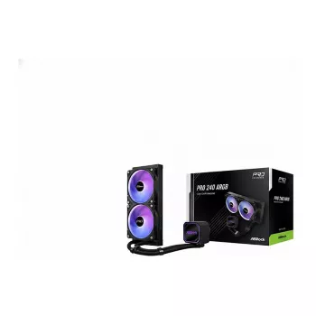 CPU Cooler ASROCK Pro 240 ARGB Must — 240mm vedelik AIO, ARGB valgustus, must viimistlus