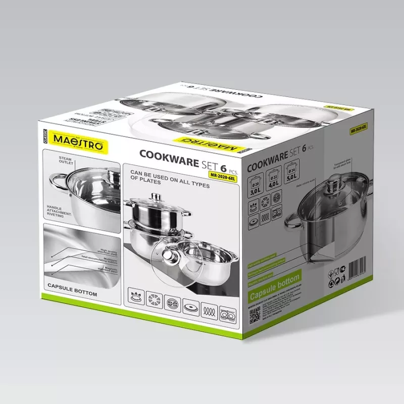 Söögiriistade komplekt Maestro MR-2020-6XL — 6-osaline potikomplekt