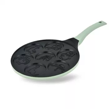 Pannkoogipann Maestro MR-1222-D CUTE — 26 cm alumiiniumist mittenakkuva kattega krepp-pann, roheline