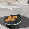 Pannkoogipann Maestro MR-1222-D CUTE — 26 cm alumiiniumist mittenakkuva kattega krepp-pann, roheline