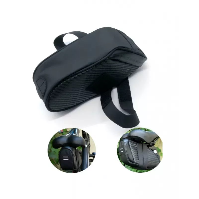 Sadula alt kott Motus Under-Saddle Bag Must — rattasadula kott, kompaktne sadulaalune hoiustamine