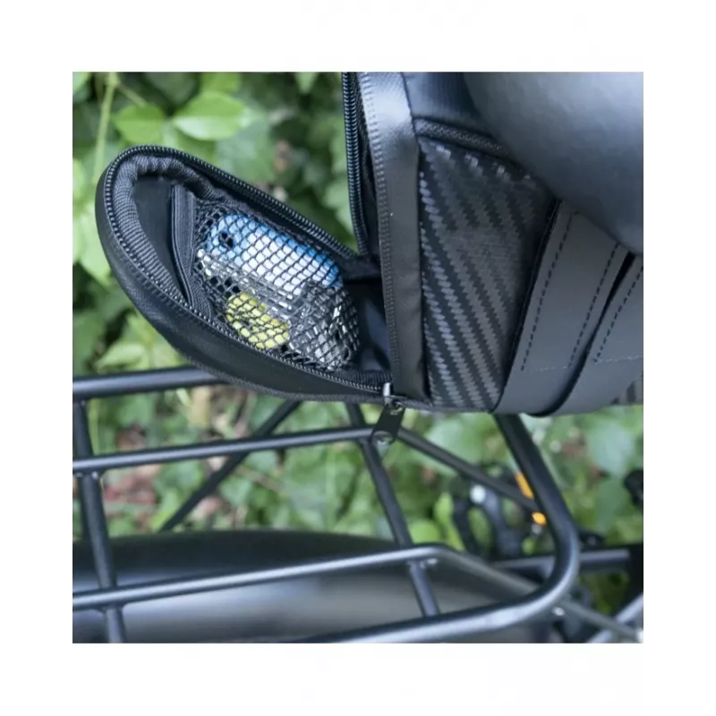 Sadula alt kott Motus Under-Saddle Bag Must — rattasadula kott, kompaktne sadulaalune hoiustamine